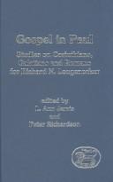 Cover of: Gospel in Paul: studies on Corinthians, Galatians, and Romans for Richard N. Longenecker