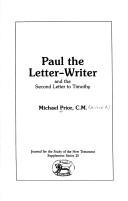 Cover of: Paul the Letter-Writer and the Second Letter to Timothy (JSNT Supplement) by Michael Prior