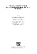 Cover of: Transactions of the Materials Research Society of Japan