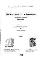 Cover of: Linguistique et slavistique by édités par Marguerite Guiraud-Weber et Charles Zaremba.