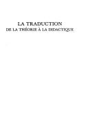 Cover of: La Traduction de la théorie à la didactique by réunies par Michel Ballard.