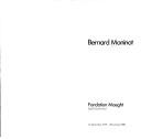 Cover of: Bernard Moninot by 