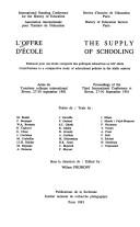 Cover of: L' offre d'école by sous la direction de Willem Frijhoff = The supply of schooling : contributions to a comparative study of educational policies in the XIXth century / edited by Willem Frijhoff.