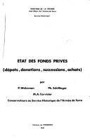 Cover of: Etat des fonds privés: dépots, donations, successions, achats