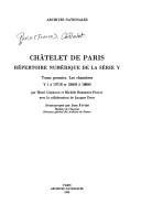 Cover of: Chatelet de Paris: Repertoire numerique de la Serie Y