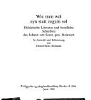 Cover of: Wie men wol eyn statt regyrn sol: Didaktische Literatur und berufliche Schreiben des Johann von Soest, gen. Steinwert (Soester Beitrage)