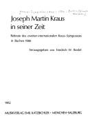 Cover of: Joseph Martin Kraus in seiner Zeit by Internationales Kraus-Symposion (2nd 1980 Buchen/Odenwald, Germany)