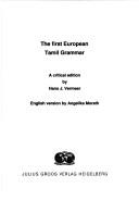 Cover of: The first European Tamil grammar: a critical edition