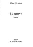 Cover of: La réserve by Liliane Giraudon