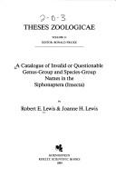 Cover of A catalogue of invalid or questionable genus-group and species-group names in the Siphonaptera (Insecta)