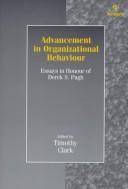 Cover of: Advancement in Organizational Behaviour: Essays in Honour of Derek S. Pugh