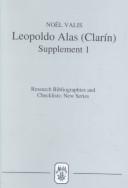 Cover of: Leopoldo Alas (Clarín): An Annotated Bibliography: Supplement I (Research Bibliographies and Checklists: new series)