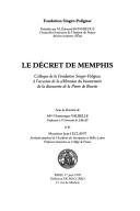 Cover of: Le decret de Memphis: Colloque de la Fondation Singer-Polignac a l'occasion de la celebration du bicentenaire de la decouverte de la Pierre de Rosette, Paris, 1er juin 1999