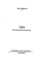 Cover of: 1889: Un etat du discours social (Collection L'Univers des discours)