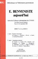 E. Benveniste aujourd'hui by Guy Serbat