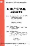 Cover of: E. Benveniste aujourd'hui: actes du colloque international du C.N.R.S., Université François Rabelais, Tours, 28-30 septembre 1983.