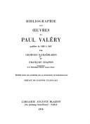 Cover of: Bibliographie des œuvres de Paul Valéry: publiées de 1889 à 1965