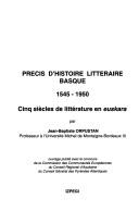 Précis d'Histoire Littéraire basque (Basque Studies) by Jean-Baptiste Orpustan