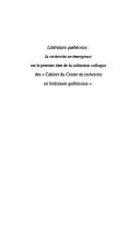 Littérature québécoise by Colloque interuniversitaire des jeunes chercheur(e)s en littérature québécoise (2nd 1990 Centre de recherche en littérature québécoise de l'Université Laval)