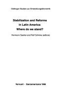 Cover of: Stabilization and reforms in Latin America: where do we stand?