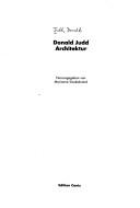 Donald Judd by Donald Judd, Richard Shiff