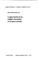 Cover of: La Descripcion de las lenguas amerindias en la epoca colonial (Bibliotheca Ibero-Americana)