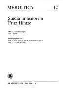 Studia in honorem Fritz Hintze by Fritz Hintze, Erika Endesfelder, Steffen Wenig