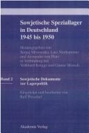 Cover of: Sowjetische Speziallager in Deutschland 1945 bis 1950