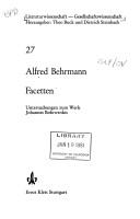 Cover of: Facetten: Unters. zum Werk Johannes Bobrowskis