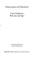 Cover of: Franz Grillparzer, Weh dem, der lugt! (Erlauterungen und Dokumente) by Karl Pörnbacher