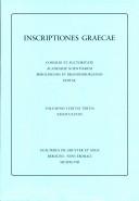 Cover of: Incriptioes Graecae: Consilio Et Auctoritate Academiae Scientiarum Berolinensis Et Brandenburgensis Editae, Voluminis I Editio Tertia-Inscriptiones Atticae Euclidis Anno