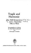 Tragik und Harmonie by Max Mell-Symposion (1982 Vienna, Austria)