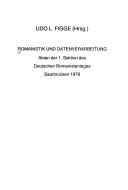 Cover of: Romanistik und Datenverarbeitung by Romanistentag (1979 Saarbrücken, Germany)