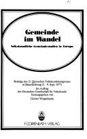 Gemeinde im Wandel by Deutscher Volkskundekongress 21st Brunswick 1977.