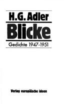 Cover of: Blicke: Gedichte 1947-1951