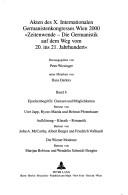 Cover of: Akten Des X. Internationalen Germanistenkongresses Wien 2000 &Laquo; Zeitenwende - Die Germanistik Auf Dem Weg Vom 20. Ins 21. Jahrhundert: Epochenbeg (Jahrbuch Fur Internationale Germanistik)