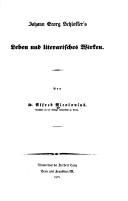 Johann Georg Schlosser's Leben und literarisches Wirken by Alfred Nicolovius