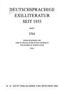 Cover of: Deutschsprachige Exilliteratur Seit 1933: Band 3: Usa, Teil I