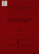 Cover of: Scholia metrica vetera in Pindari Carmina