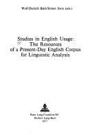 Cover of: Studies in English usage by Wolf-Dietrich Bald, Robert Ilson (eds.).