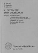 Cover of: Electrolyte Data Collection by Josef Barthel, R. Neueder, P. Schroder, M. Munsterer, R. Buchner, Josef Barthel, R. Neueder, P. Schroder