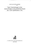 Cover of: Stasis: Untersuchungen zu den inneren Kriegen in den griechischen Staaten des 5. und 4. Jahrhunderts v. Chr.