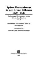Cover of: Studien zum Humanismus in den böhmischen Ländern.