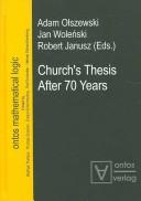 Cover of: Church's Thesis After 70 Years (Ontos Mathematical Logic)