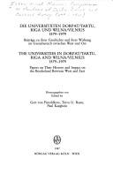 Cover of: Die Universitäten Dorpat/Tartu, Riga und Wilna/Vilnius, 1579-1979 by International Marburg Symposium on Problems of Baltic Social and Cultural History (2nd 1981)
