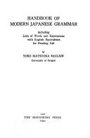 Cover of: Handbook of modern Japanese grammar