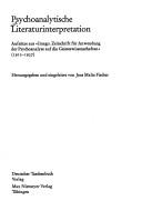 Cover of: Psychoanalytische Literaturinterpretation: Aufsatze aus Imago, Zeitschrift fur Anwendung der Psychoanalyse auf die Geisteswissenschaften (1912-1937) (Deutsche Texte)