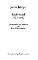 Cover of: Briefwechsel 1925-1942.