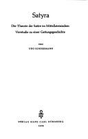 Cover of: Satyra: die Theorie der Satire im Mittellateinischen : Vorstudie zu einer Gattungsgeschichte