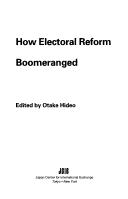 Cover of: How electoral reform boomeranged